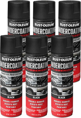 Vista 13 de Rust-Oleum 248657 Spray de revestimiento inferior de goma, 15 oz, Negro