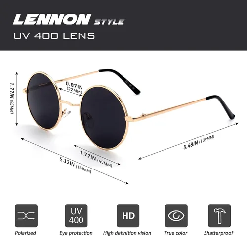 Vista 4 de CGID E01 Lennon - Gafas de sol polarizadas redondas unisex