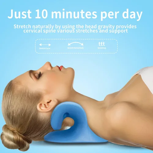 Vista 2 de Relajador de cuello y hombros almohadas quiroprácticas para aliviar el dolor tracción del cuello para aliviar la tensión muscular alivio del dolor