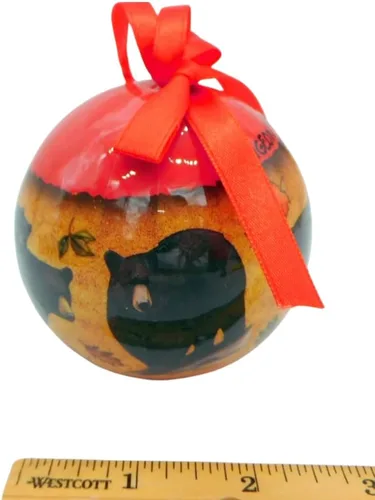 Vista 3 de Adorno de forja de paloma para árbol de Navidad, decoración con escena de oso de montaña ahumada, recuerdo de Tennessee