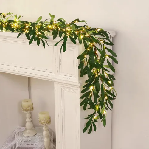 Vista 9 de Waipfaru Ramas de olivo artificiales para jarrones, ramas de olivo con aceitunas realistas, tallos de vegetación artificial para centros de mesa