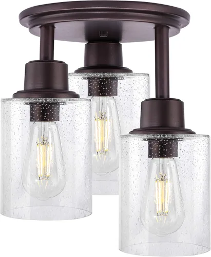 Vista 16 de ROTTOGOON Lámpara de Techo Semiempotrada, Accesorios de Luz de Techo de 3 Luces Cerca del Techo, Accesorios de Luz de Cocina Negro Mate