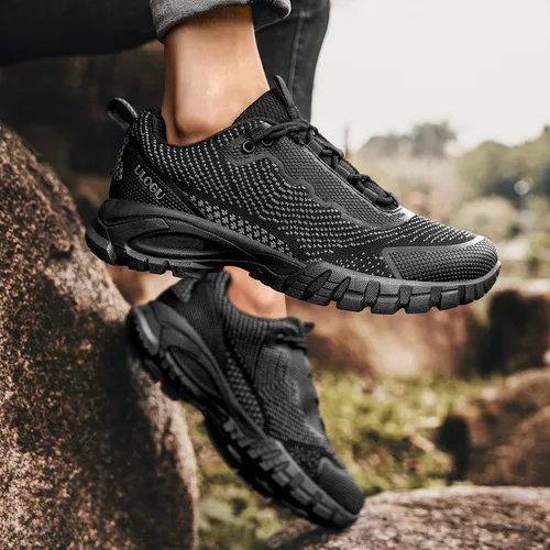 Vista 3 de ulogu Zapatos de senderismo impermeables para hombres y mujeres, cómodos, ligeros, antideslizantes, para caminar todo el día, para trabajar y caminar