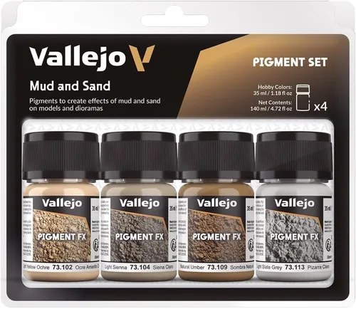 Vista 5 de Vallejo - Efectos Pigment FX AFV, pigmentos erosivos para modelos y dioramas, 4 frascos x 1.2 fl oz (1.18 onzas líquidas)