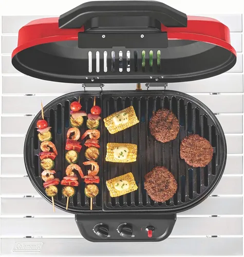 Vista 5 de Coleman RoadTrip 225 Portable Tabletop Grill, 2-Burner Gas Grill with Matchless Ignition & Adjustable Temperature Control, 11,000 BTUs of Power for