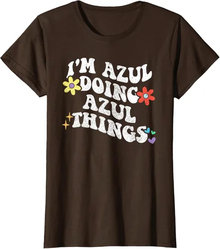 Vista 21 de Retro Groovy Im AZUL Doing AZUL Things - Camiseta divertida para el día de la madre, Negro