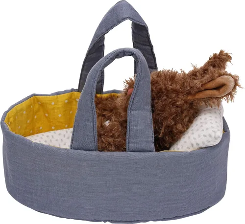 Vista 2 de Manhattan Toy Moppettes Beau Bunny - Juego de peluche con conejito de peluche, moisés de tela, manta y almohada