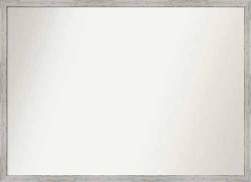 Vista 133 de Amanti Art Espejo de baño blanco para sobre el fregadero, 22 x 45 pulgadas, espejo de tocador rectangular blanco Lucie, marco de madera moderno