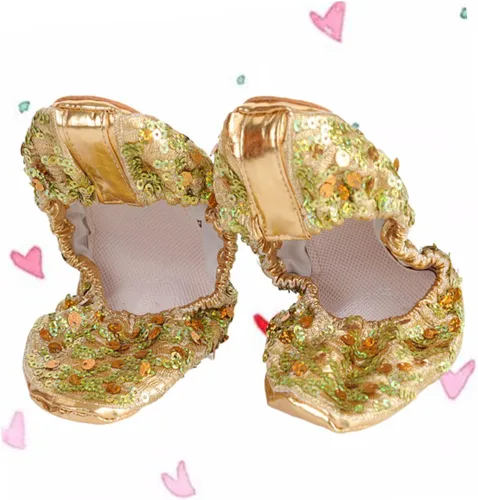 Vista 9 de jojofuny 1 par de zapatos latinos de danza del vientre, zapatos de danza contemporánea, calcetines para niñas y niñas, calcetines de ballet
