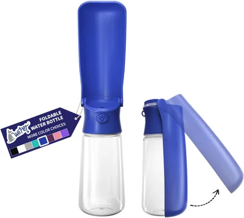 Vista 11 de WePet Botella de agua plegable portátil para perros, dispensador de agua para cachorros con alimentador para beber, 12 onzas, resistente a altas