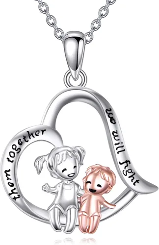 Vista 11 de CRMAD Regalos para hermanas de hermano para hermana, collar de plata de ley, joyería para regalos de cumpleaños y Navidad