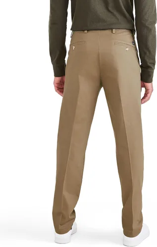Vista 3 de Dockers Pantalones de corte recto para hombre, color caqui sin hierro con protección contra manchas