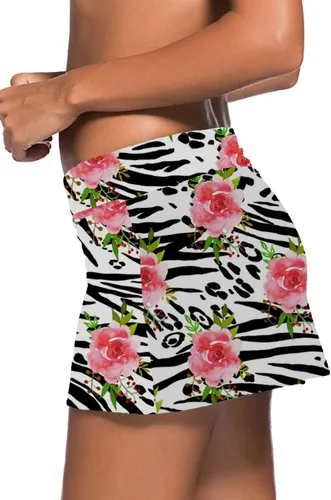 Vista 2 de REKITA - Falda de natación para mujer, color liso, cintura
