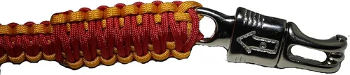 Vista 2 de Biker Whip Get Back 36" Red and Gold Silver Punisher Skulls .45 Cal carcasa