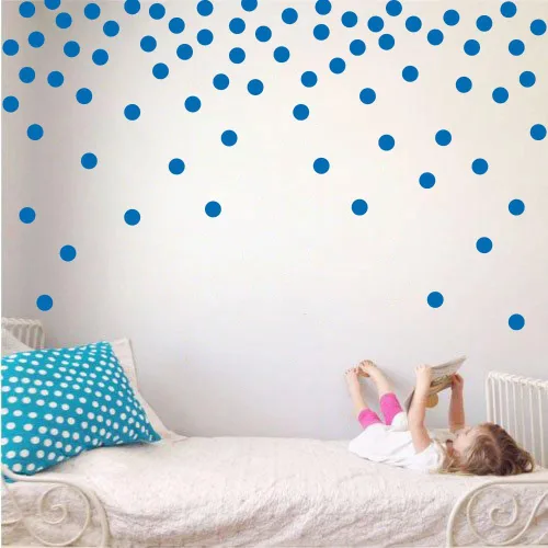 Vista 21 de Adhesivos decorativos de vinilo para pared, diseño de círculos de lunares, fácil de despegar y pegar, adhesivos decorativos extraíbles para Verde