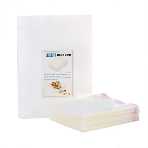 Vista 9 de Paquete de 400 bolsas de celofán transparente gruesas de 2" x 4", autosellantes, resellables, autoadhesivas, bolsas de polietileno de celofán de 1.6