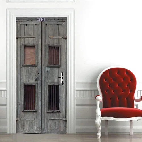 Vista 33 de Adhesivos 3D para puerta, murales para despegar y pegar, puerta de madera, papel tapiz autoadhesivo, extraíble, PVC, impermeable, póster para Puerta
