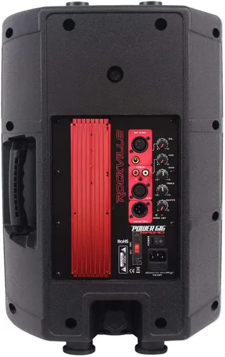 Vista 2 de Rockville Paquete RPG10: Altavoces PA de DJ activos de 2 vías alimentados de 10 pulgadas - 600 W pico / 150 W RMS por gabinete, amplificador clase