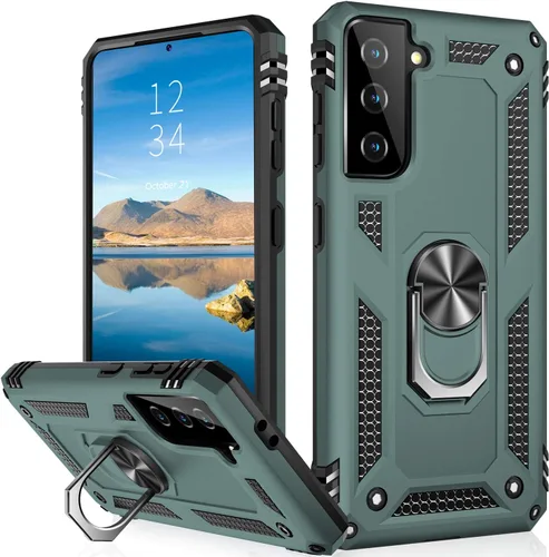 Vista 24 de IKAZZ Funda para Galaxy S21, Grado Militar Resistente a Golpes de Servicio Pesado Cubierta Protectora para Teléfono Pasa Prueba de Caída de 16 pies