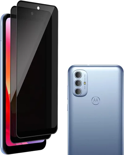 Vista 12 de Paquete de 2 protectores de pantalla de privacidad para Motorola Moto G 5G 2022 [dureza 9H] HD [negro] película de vidrio templado privado antiespía