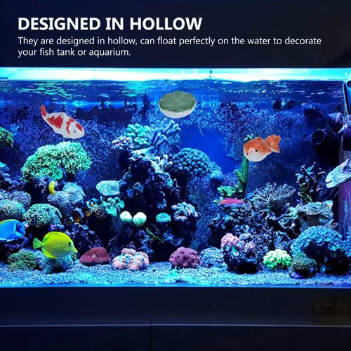 Vista 4 de Sewroro 3 piezas de bola de cerámica flotador de pecera, peces de acuario artificiales, decoración de acuario, adorno flotante de animales marinos