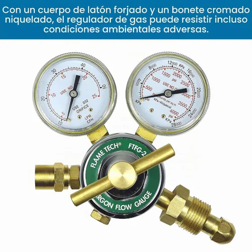Vista 6 de Flame Tech Regulador de argón, soldadura MIG/TIG, caja negra