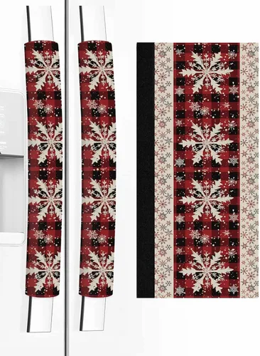 Vista 9 de Juego de 2 fundas de arpillera otoñal para manijas de puerta de refrigerador, para lavavajillas, microondas, horno, nevera, estufa