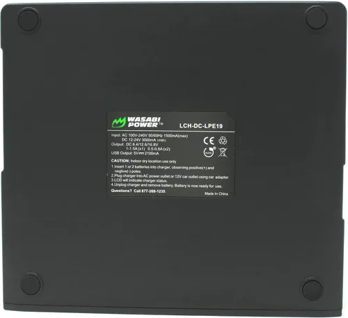 Vista 4 de Wasabi Power Cargador de batería dual para Canon LP-E19, compatible con EOS R3, EOS-1D Mark III, IV, X, X Mark II, III