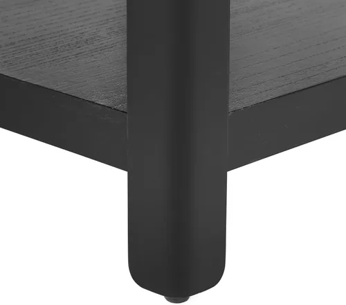 Vista 5 de Mesa auxiliar moderna de estilo simple con estante abierto para muebles de sala de estar, color negro