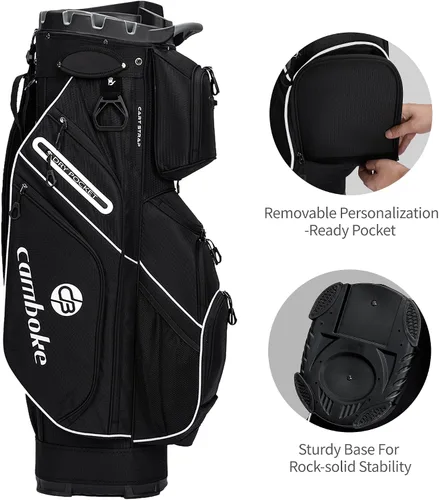 Vista 6 de Silent - Bolsa de golf para carrito de golf, bolsa de golf moldeada con separadores de longitud completa de 14 vías, bolsa de bolsillo refrigerante