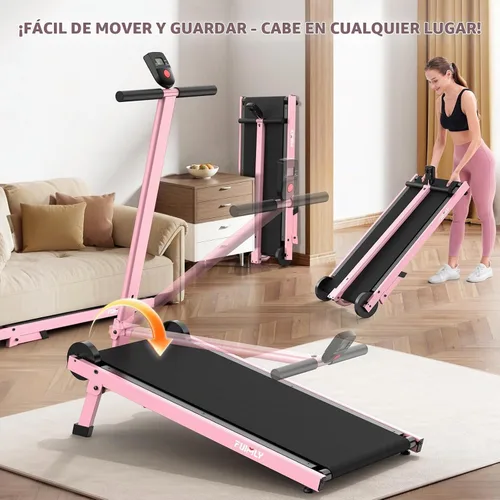 Vista 6 de [Usado] Manual Walking Pad Treadmill with Incline 20%, Foldable Treadmill with Handle Bar, 500lbs Capacity, Non-Electric Fixed Incline, Non-Slip