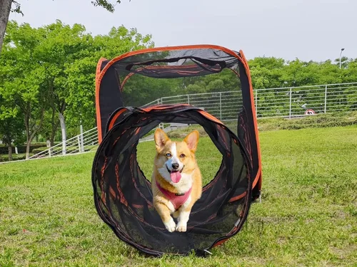 Vista 5 de Tienda túnel plegable 6 en 1 para gatos y perros, tienda para mascotas al aire libre emergente, corral jaula cercas casa para mascotas (Estilo 1)