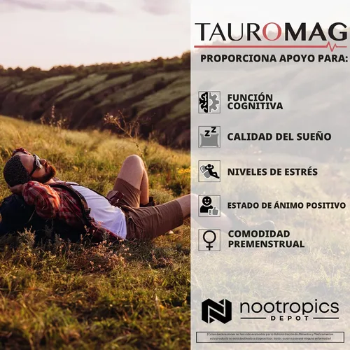 Vista 4 de Nootropics Depot Tauromag Cápsulas 800 mg de magnesio N-acetil taurinato 30