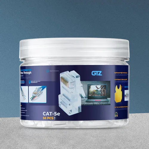 Vista 2 de GTZ Conector de paso a través RJ45 Cat5e 50 unidades - Conectores de paso a través RJ45 Cat 5e EZ - Conectores Cat 5e - Conector Ethernet, enchufe