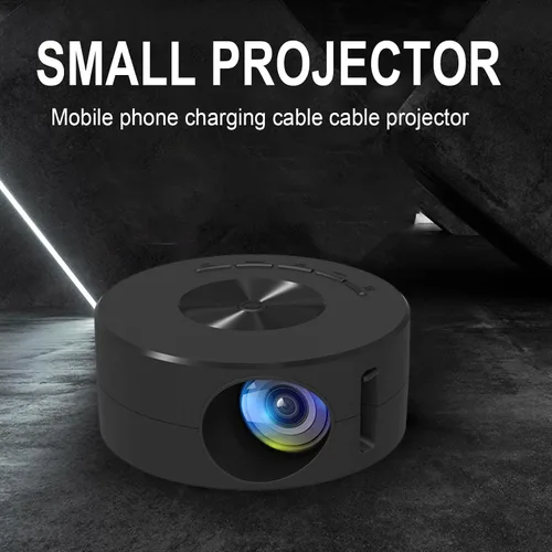 Vista 5 de Mini proyector, proyector portátil HD de pantalla de 100 pulgadas, compatible con USB, portátil, teléfono Android, altavoz integrado, artículos