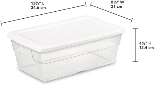 Vista 2 de STERILITE Caja de almacenamiento de 6 cuartos de galón - Transparente (4)