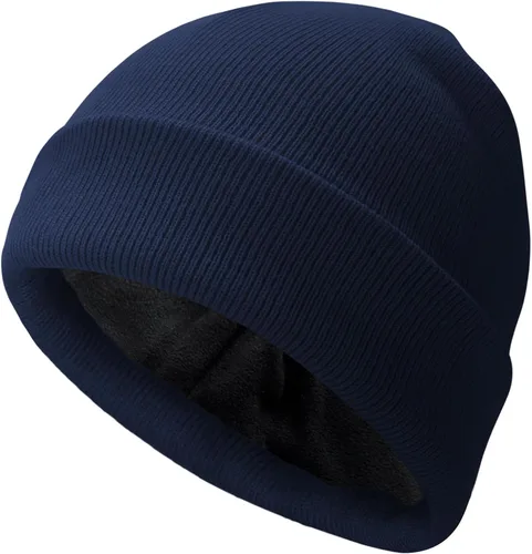 Vista 24 de PFFY Beanie for Men Women Unisex Knit Cuffed Plain Winter Thick Lined Beanies Hats