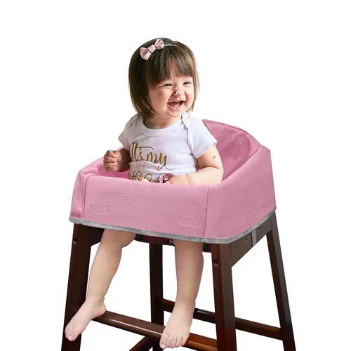 Vista 8 de Funda para silla alta de bebé de doble cinturón, sin plomo ni ftalatos, material resistente y robusto, funda impermeable lavable para sillas altas