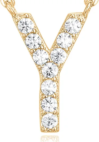 Vista 108 de PAVOI 14K White Gold Plated Cubic Zirconia Initial Necklace Letter Dainty Necklaces for Women