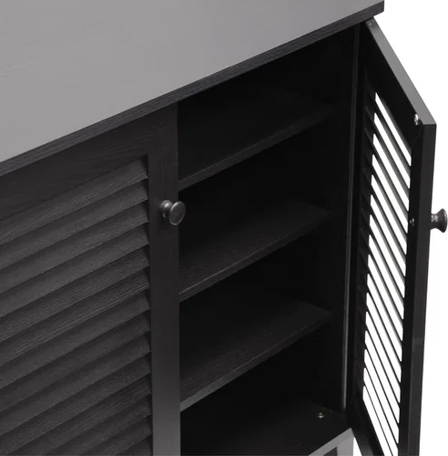 Vista 5 de Gabinete para almacenar calzado Baxton Studio Coolidge, Madera, Espresso