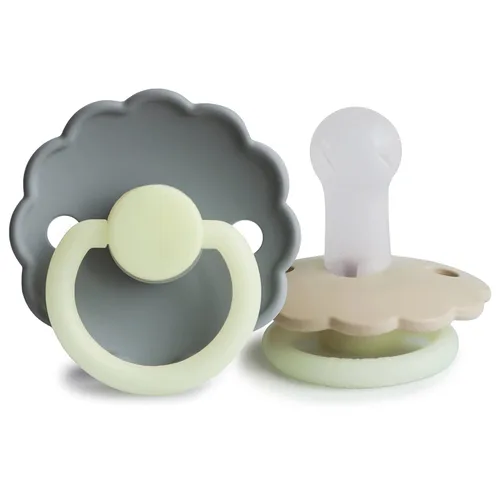 Vista 22 de FRIGG Daisy SilkySoft - Chupete de silicona para bebé, fabricado en Dinamarca, sin BPA (aurora/blanco brillante, 6-18 meses)