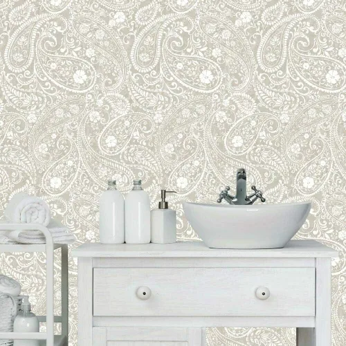 Vista 2 de RoomMates RMK11580RL - Papel pintado de cachemira beige