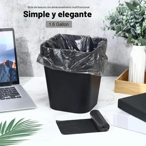 Vista 6 de Eccliy - 6 botes de basura de plástico con 3 rollos de bolsas de basura