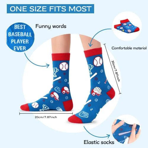 Vista 4 de Regalos de béisbol, regalos de jugador de béisbol para hombres y mujeres, calcetines de agradecimiento para Halloween, Navidad, cumpleaños, San