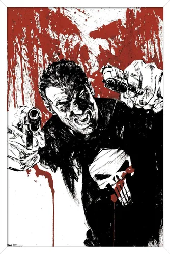 Vista 14 de Trends International Marvel Comics - Póster de pared de The Punisher - Pistols, 22.375 x 34 pulgadas, versión enmarcada de madera de granero
