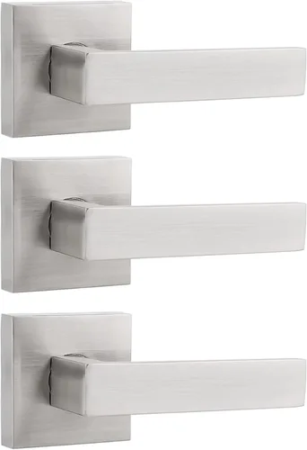 Vista 10 de Probrico Palancas Medias Ficticias Negro Mate, Pomos de Puerta Cuadrados que No Giran para Puertas de Mano Izquierda o Derecha, Manija de Puerta