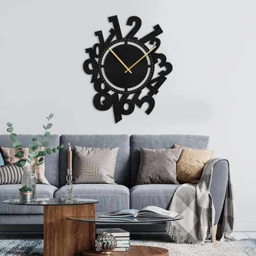 Vista 12 de Reloj de pared de metal, arte de pared silencioso, funciona con pilas, números grandes, escultura de pared, colgantes, decoración del hogar