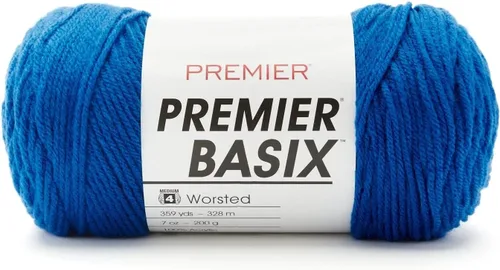 Vista 29 de Premier Yarns Basix, hilo de estambre sólido, hecho de acrílico, hilo ideal para ganchillo y tejido, color blanco, 359 yardas