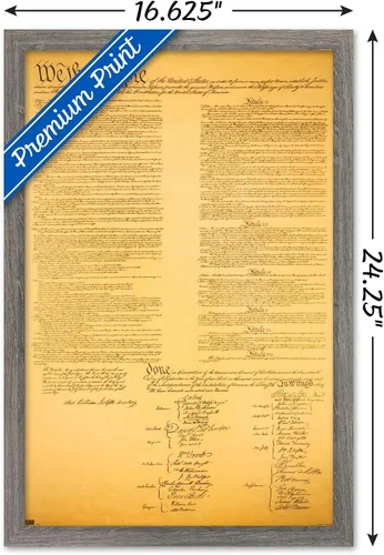 Vista 3 de Trends International Póster de pared de The Constitution, 14.725 x 22.375 pulgadas, versión enmarcada de madera de granero Versión enmarcada Barnwood