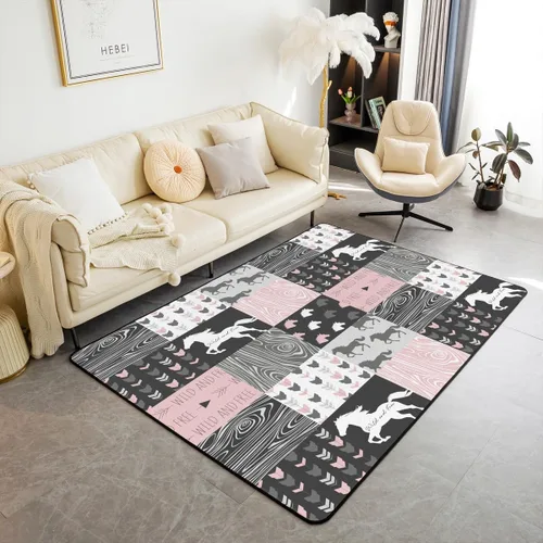 Vista 22 de Erosebridal King and Queen Custom Living Room Rugs 3x5 for Bedroom Romantic Valentine's Day Area Rug for Husband Wife Modern Black Grey His Hers